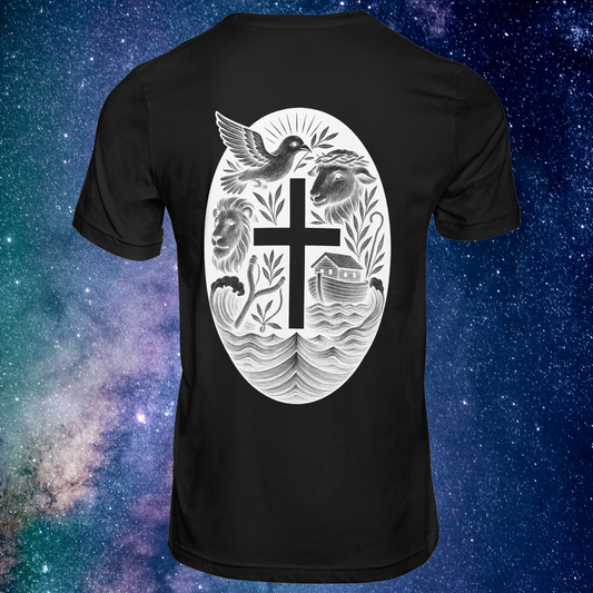 All One In Christ – Rear Wolf Symbolic Gospel Tee (Black & White Edition)